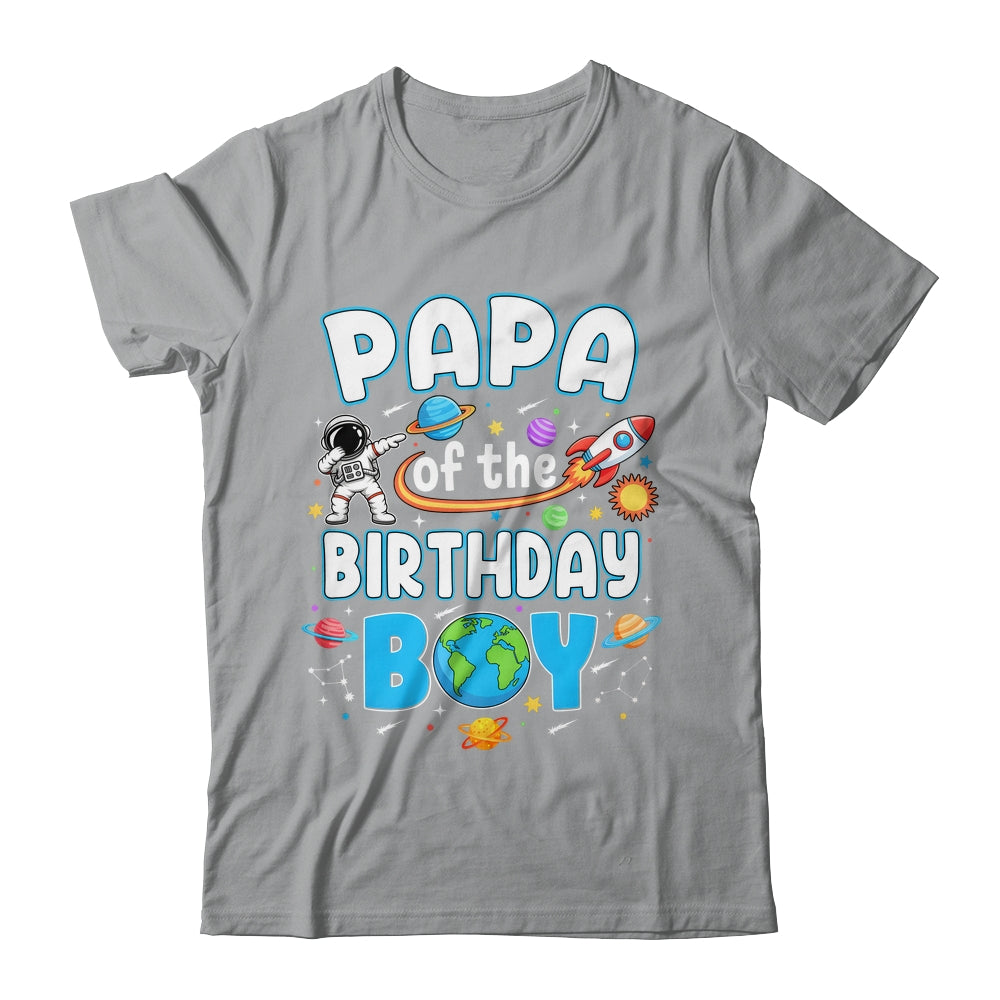 Papa Of The Birthday Boy Astronaut Family Space Planets Shirt & Hoodie | teecentury