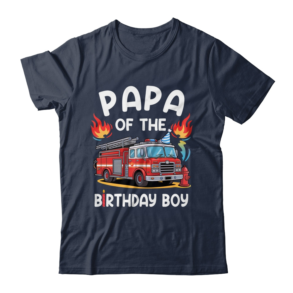 Papa Of The Birthday Boy Fire Truck Firefighter 1st Party Shirt & Hoodie | teecentury