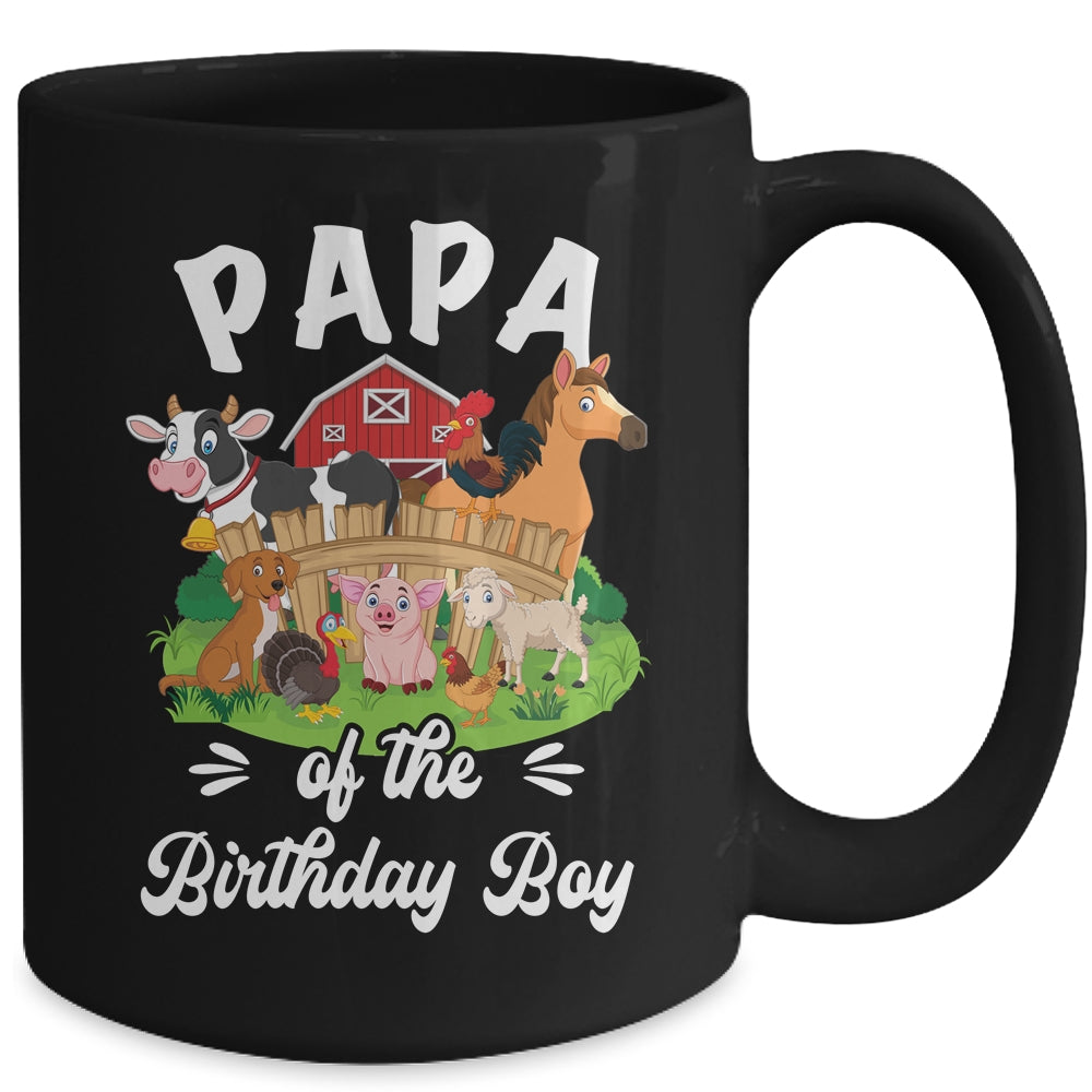 Papa Of The Birthday Boy Party Cow Farm 1st Birthday Party Mug | teecentury