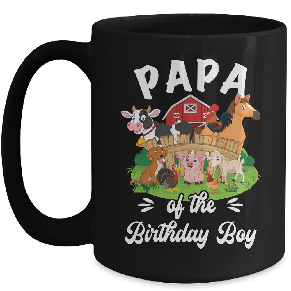 Papa Of The Birthday Boy Party Cow Farm 1st Birthday Party Mug | teecentury