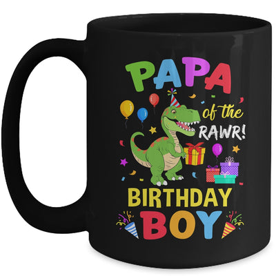 Papa Of The Birthday Boy T-Rex Funny Dinosaur Boy Party Mug | teecentury