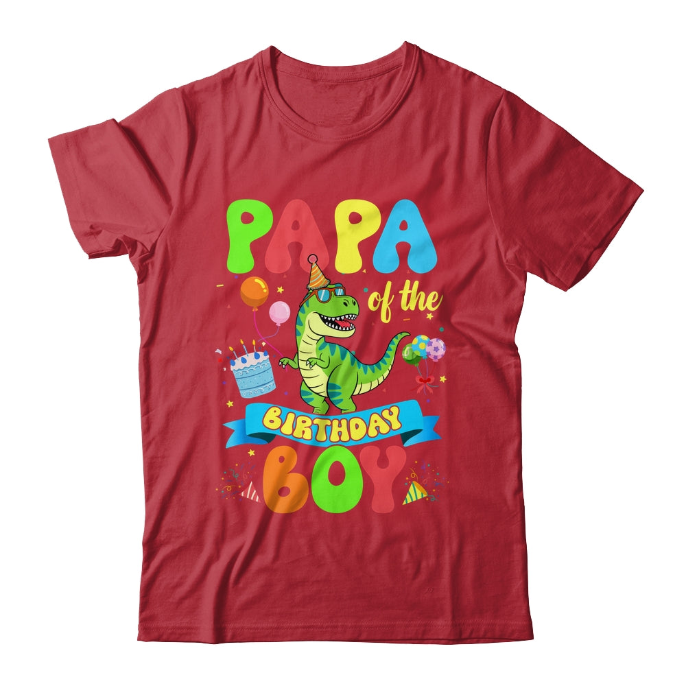 Papa Of The Birthday Boy TRex Dinosaur Birthday Family Shirt & Hoodie | teecentury