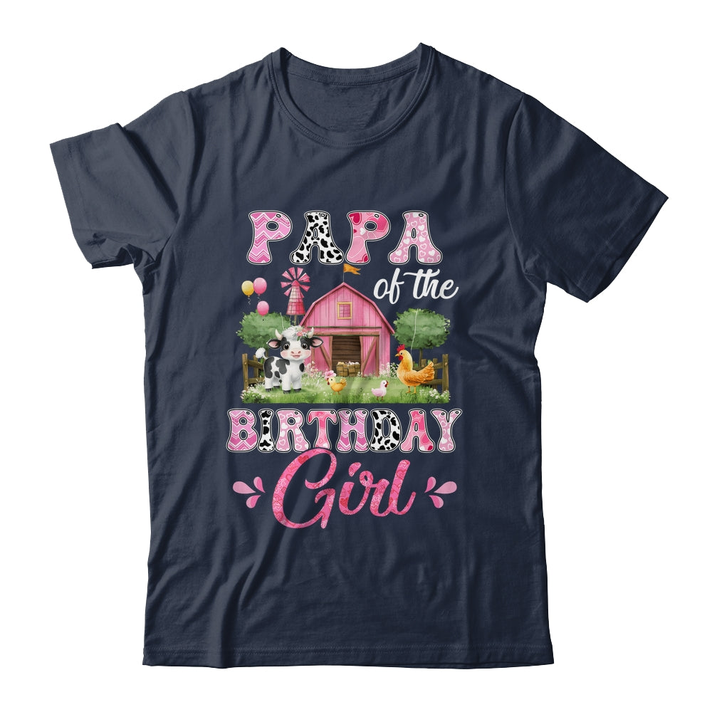 Papa Of The Birthday Girl 1st Birthday Cow Farm Family Shirt & Hoodie | teecentury
