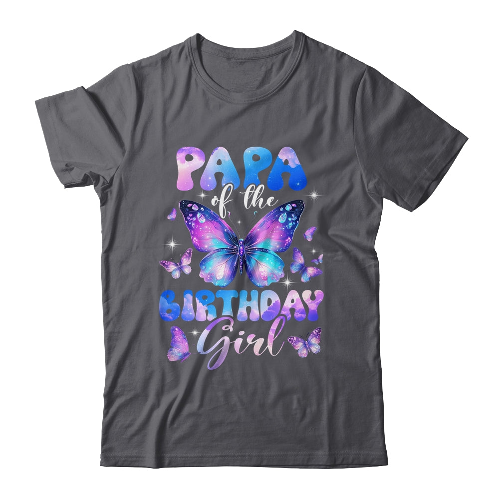 Papa Of The Birthday Girl Butterfly Family Matching Shirt & Hoodie | teecentury