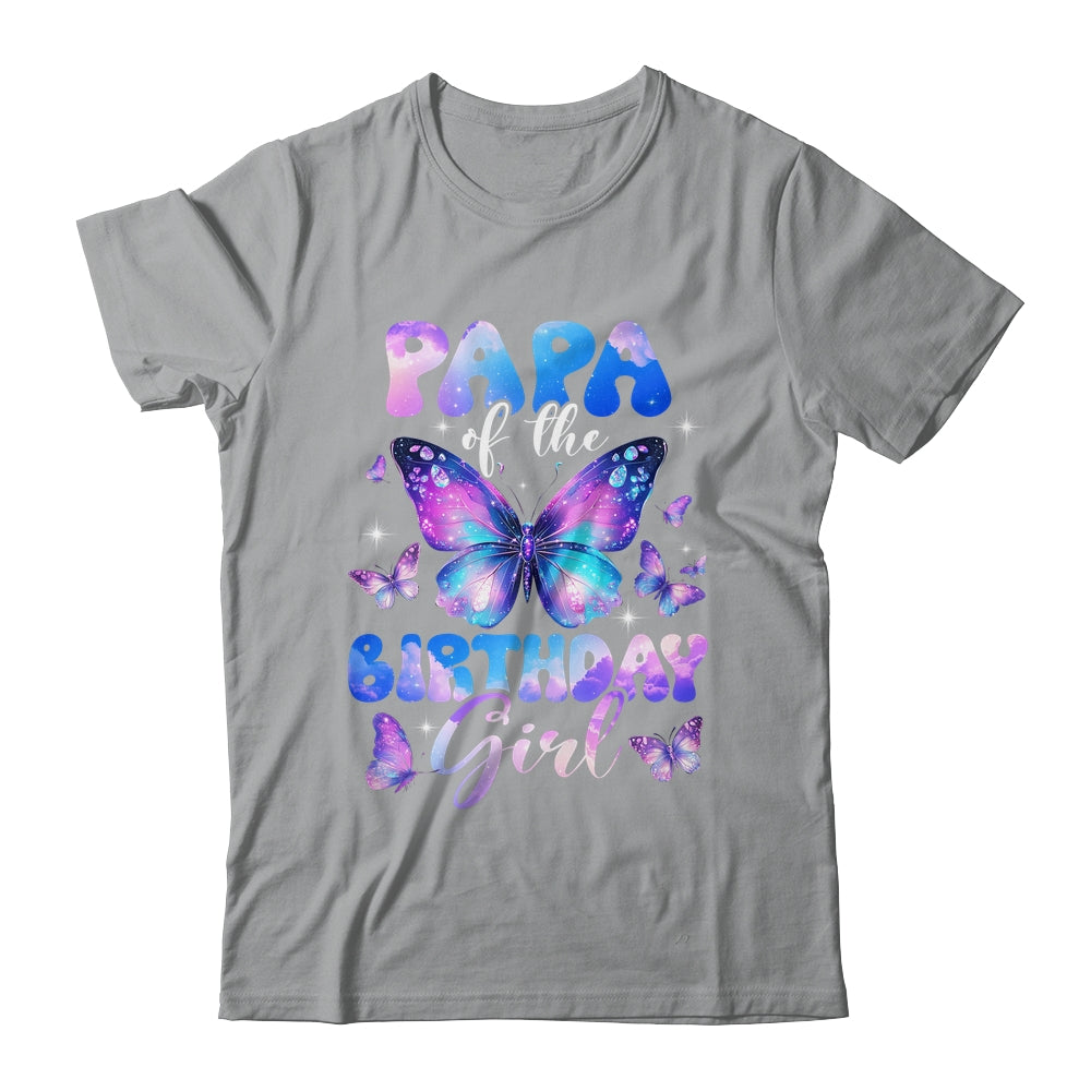 Papa Of The Birthday Girl Butterfly Family Matching Shirt & Hoodie | teecentury