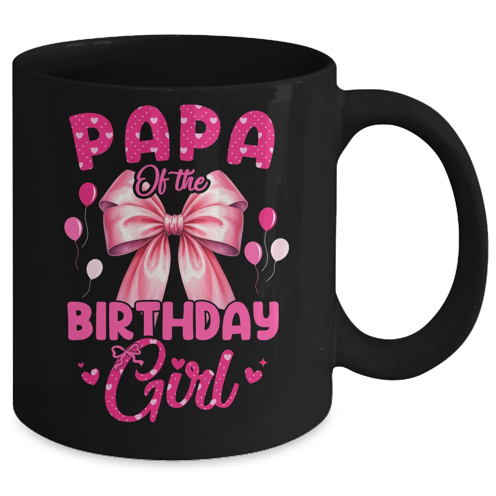 Papa Of The Birthday Girl Coquette Bow Matching Family Mug | teecentury