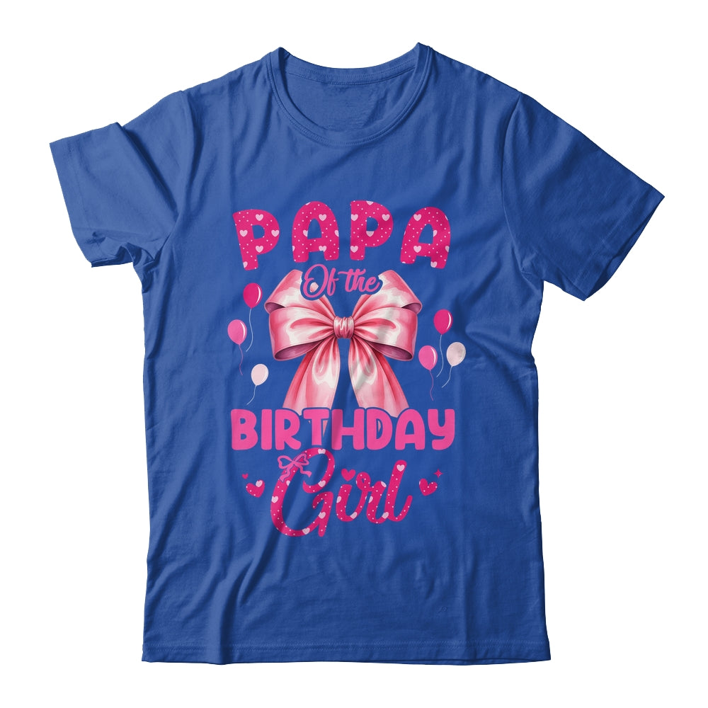 Papa Of The Birthday Girl Coquette Bow Matching Family Shirt & Hoodie | teecentury