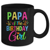 Papa Of The Birthday Girl Glows Retro 80's Party Family Mug | teecentury