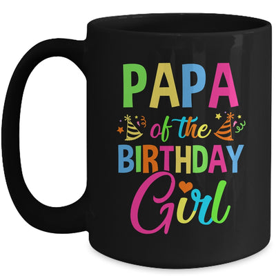 Papa Of The Birthday Girl Glows Retro 80's Party Family Mug | teecentury