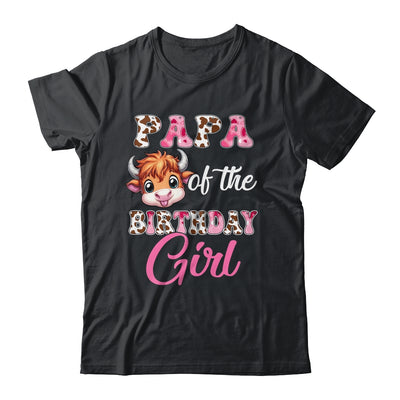 Papa Of The Birthday Girl Highland Cow Farm 1st Birthday Shirt & Hoodie | teecentury