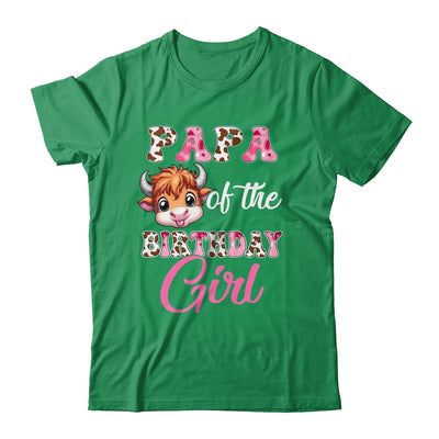 Papa Of The Birthday Girl Highland Cow Farm 1st Birthday Shirt & Hoodie | teecentury