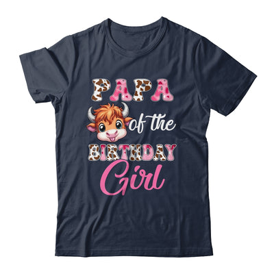 Papa Of The Birthday Girl Highland Cow Farm 1st Birthday Shirt & Hoodie | teecentury