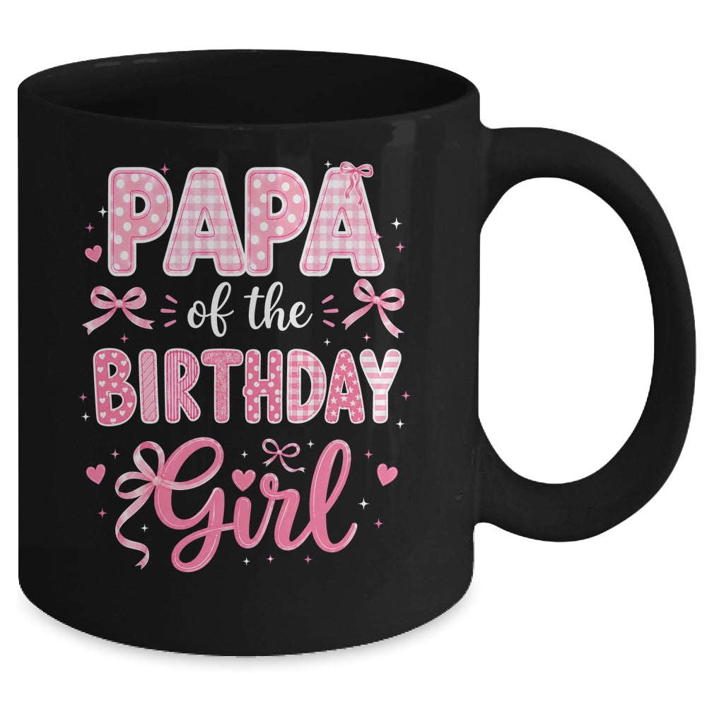 Papa Of The Birthday Girl Matching Pink Coquette Bow Mug | teecentury