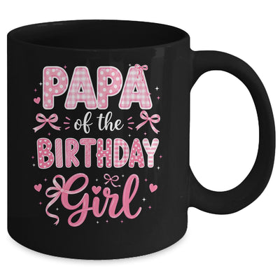Papa Of The Birthday Girl Matching Pink Coquette Bow Mug | teecentury