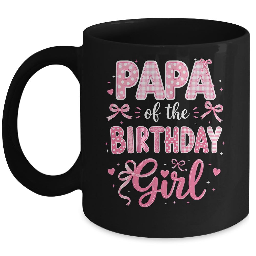 Papa Of The Birthday Girl Matching Pink Coquette Bow Mug | teecentury