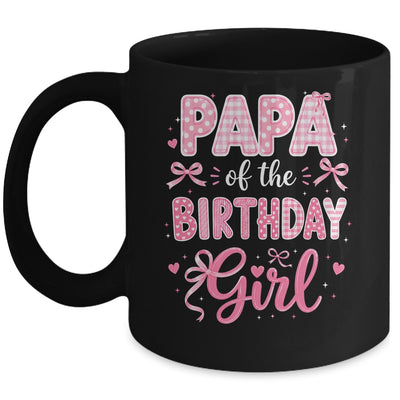 Papa Of The Birthday Girl Matching Pink Coquette Bow Mug | teecentury