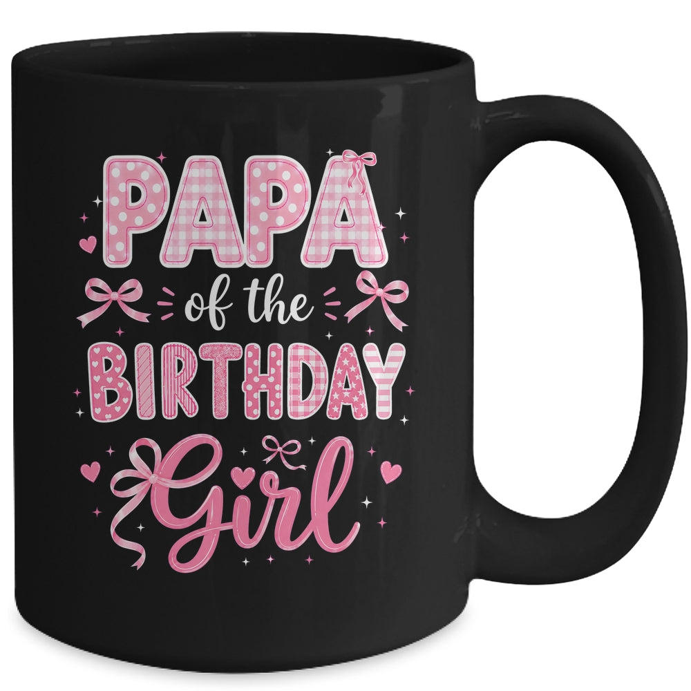Papa Of The Birthday Girl Matching Pink Coquette Bow Mug | teecentury