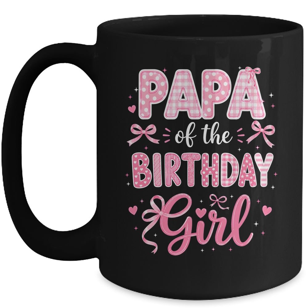 Papa Of The Birthday Girl Matching Pink Coquette Bow Mug | teecentury