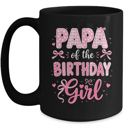Papa Of The Birthday Girl Matching Pink Coquette Bow Mug | teecentury