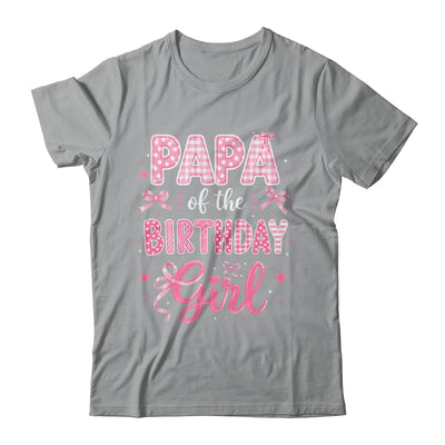 Papa Of The Birthday Girl Matching Pink Coquette Bow Shirt & Hoodie | teecentury