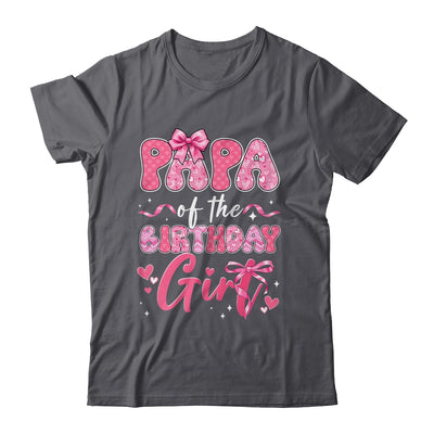 Papa Of The Birthday Girl Pink Coquette Bow Family Shirt & Hoodie | teecentury