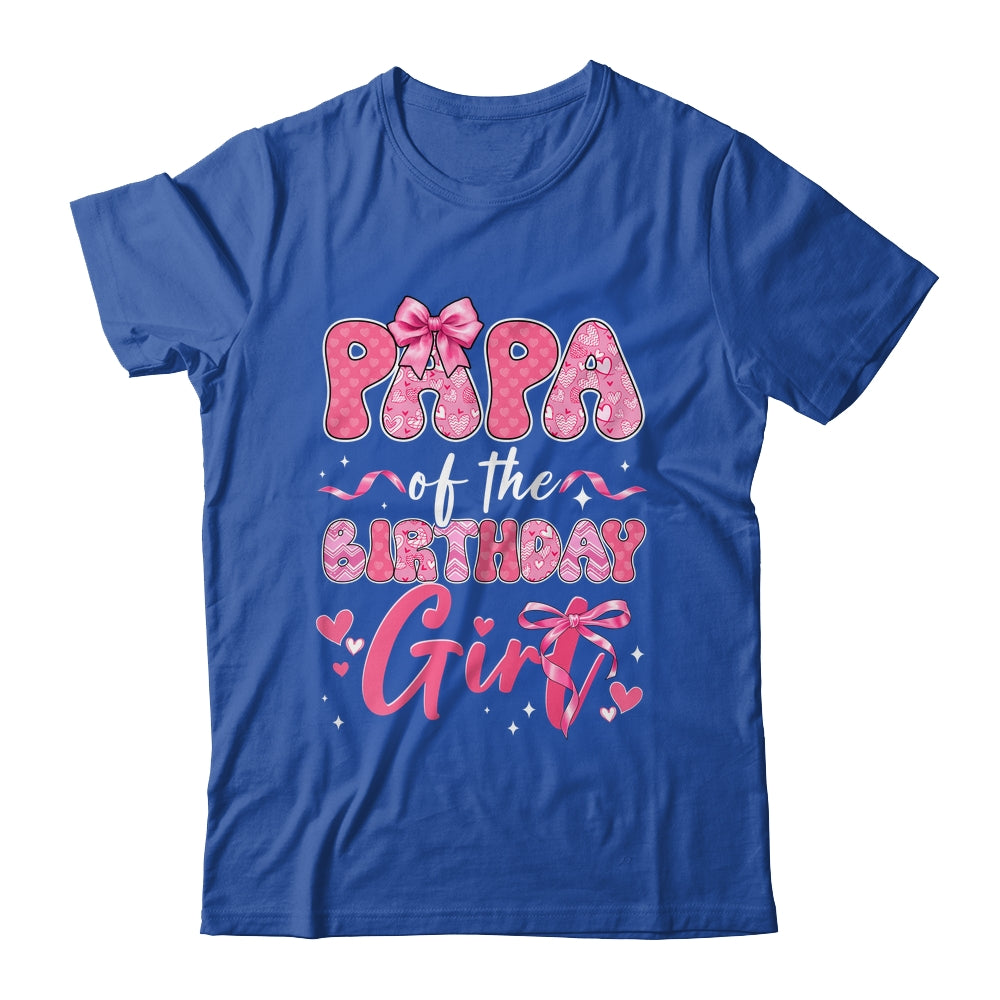 Papa Of The Birthday Girl Pink Coquette Bow Family Shirt & Hoodie | teecentury