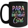 Papa Of The Birthday Girl Tie Dye 1st Birthday Girl Family Mug | teecentury