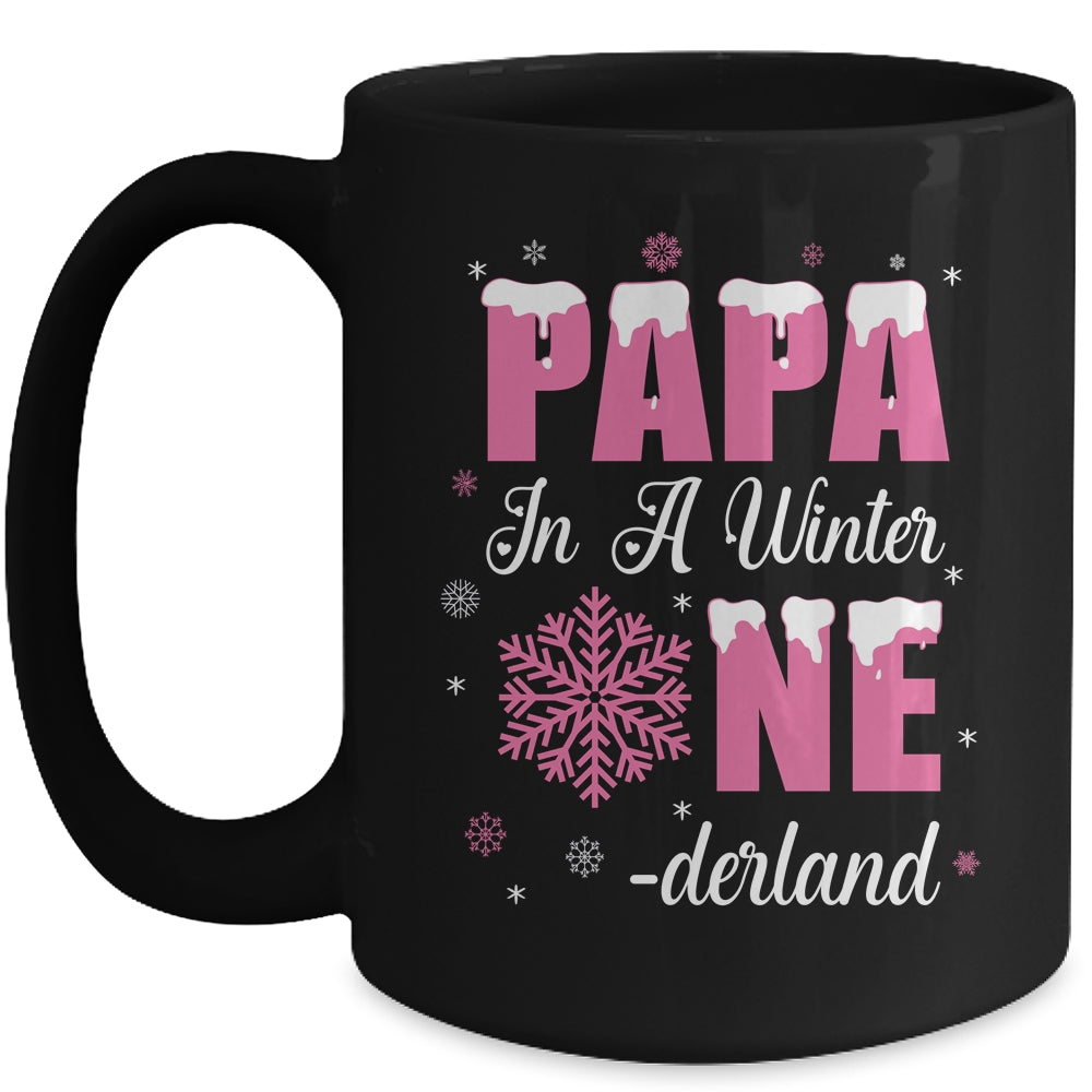 Papa Of The Birthday Girl Winter Onederland 1st Birthday Mug | teecentury