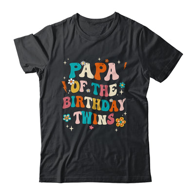 Papa Of The Birthday Twins Boys Girls Party Retro Bday Shirt & Hoodie | teecentury
