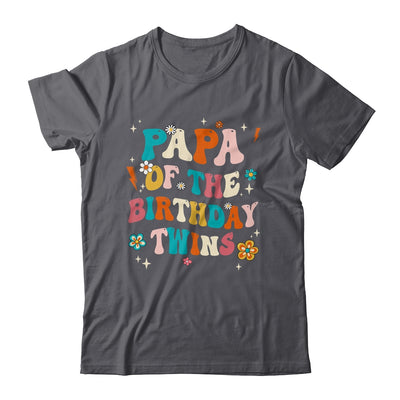 Papa Of The Birthday Twins Boys Girls Party Retro Bday Shirt & Hoodie | teecentury
