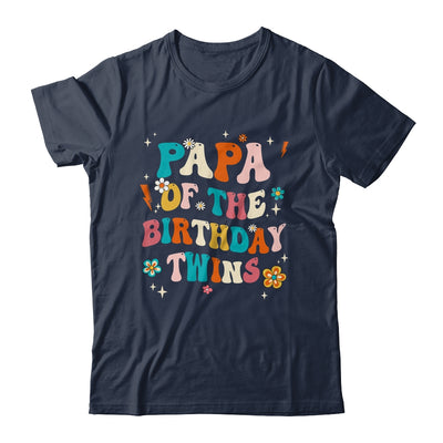 Papa Of The Birthday Twins Boys Girls Party Retro Bday Shirt & Hoodie | teecentury