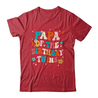 Papa Of The Birthday Twins Boys Girls Party Retro Bday Shirt & Hoodie | teecentury
