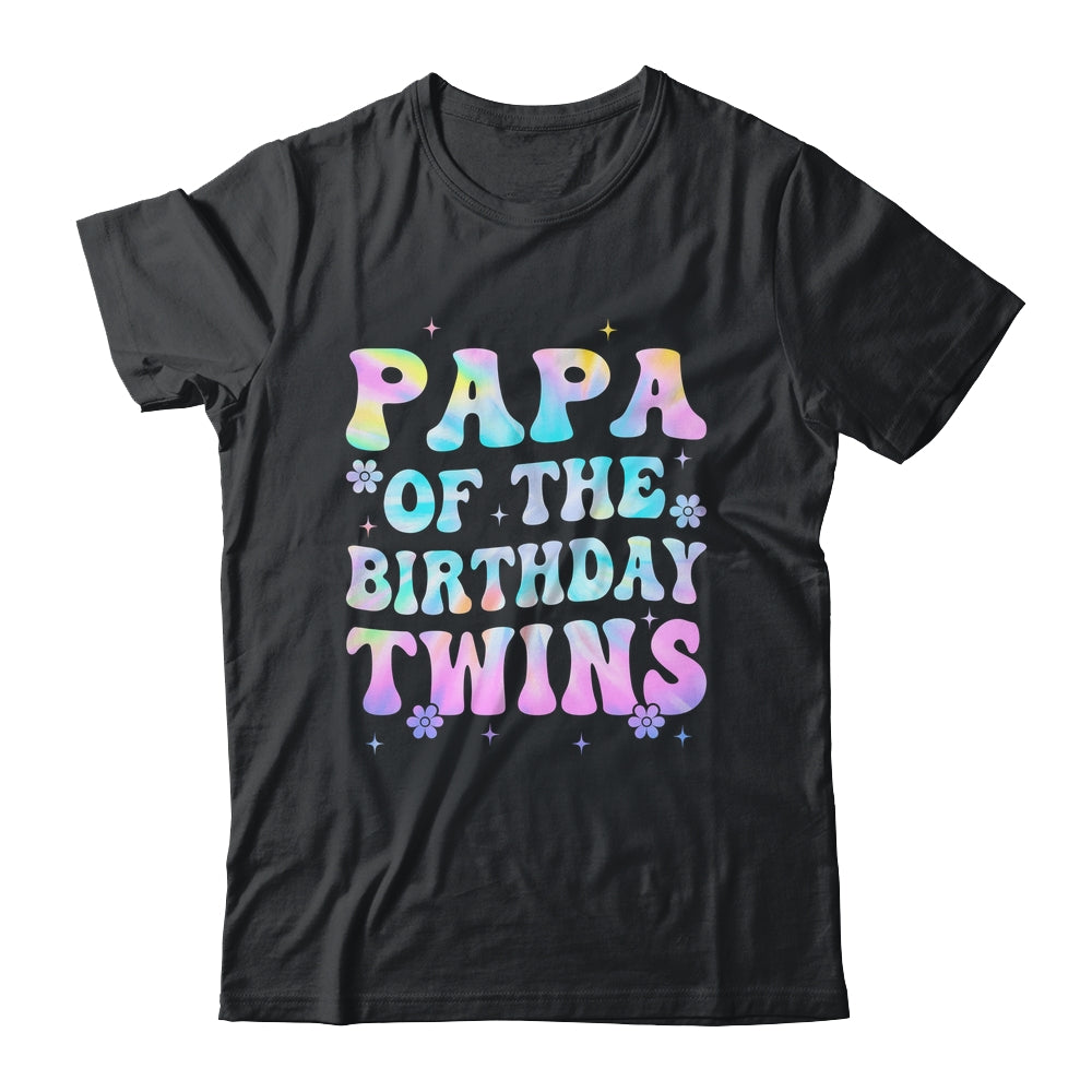 Papa Of The Birthday Twins Girls Kids Party Retro Bday Shirt & Hoodie | teecentury