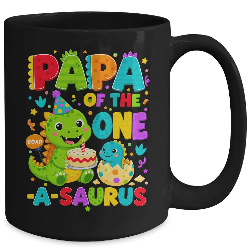 Papa Of The One-A-Saurus 1St Birthday Boy T-Rex Dinosaur Mug | teecentury