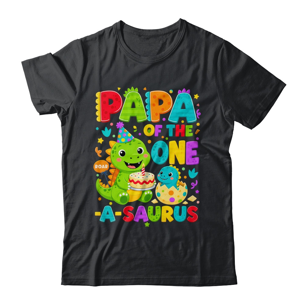 Papa Of The One-A-Saurus 1St Birthday Boy T-Rex Dinosaur Shirt & Hoodie | teecentury