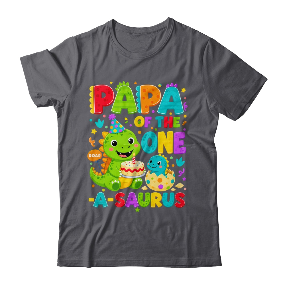 Papa Of The One-A-Saurus 1St Birthday Boy T-Rex Dinosaur Shirt & Hoodie | teecentury