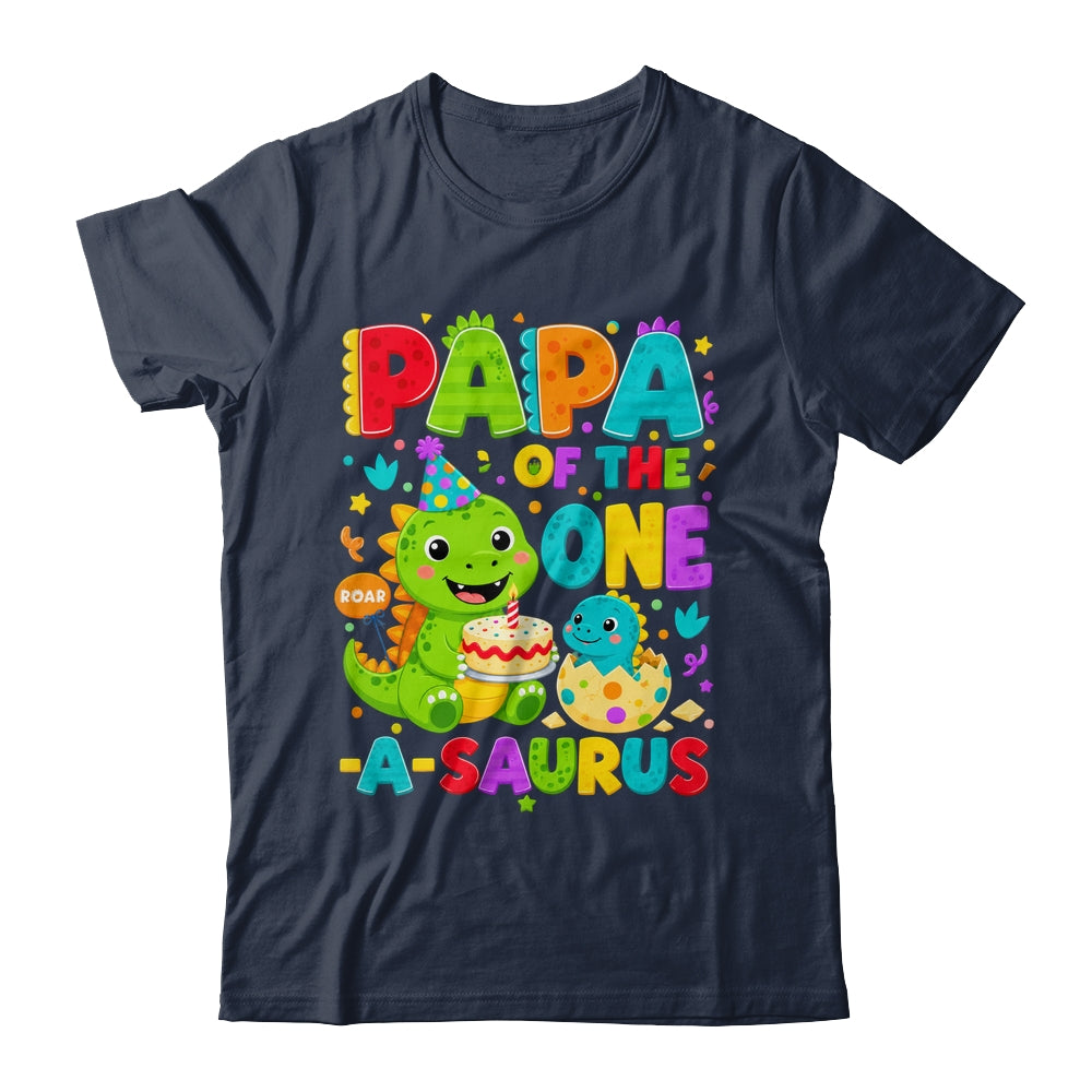 Papa Of The One-A-Saurus 1St Birthday Boy T-Rex Dinosaur Shirt & Hoodie | teecentury