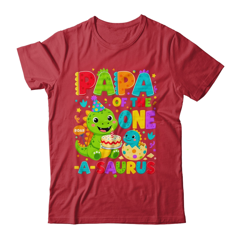 Papa Of The One-A-Saurus 1St Birthday Boy T-Rex Dinosaur Shirt & Hoodie | teecentury