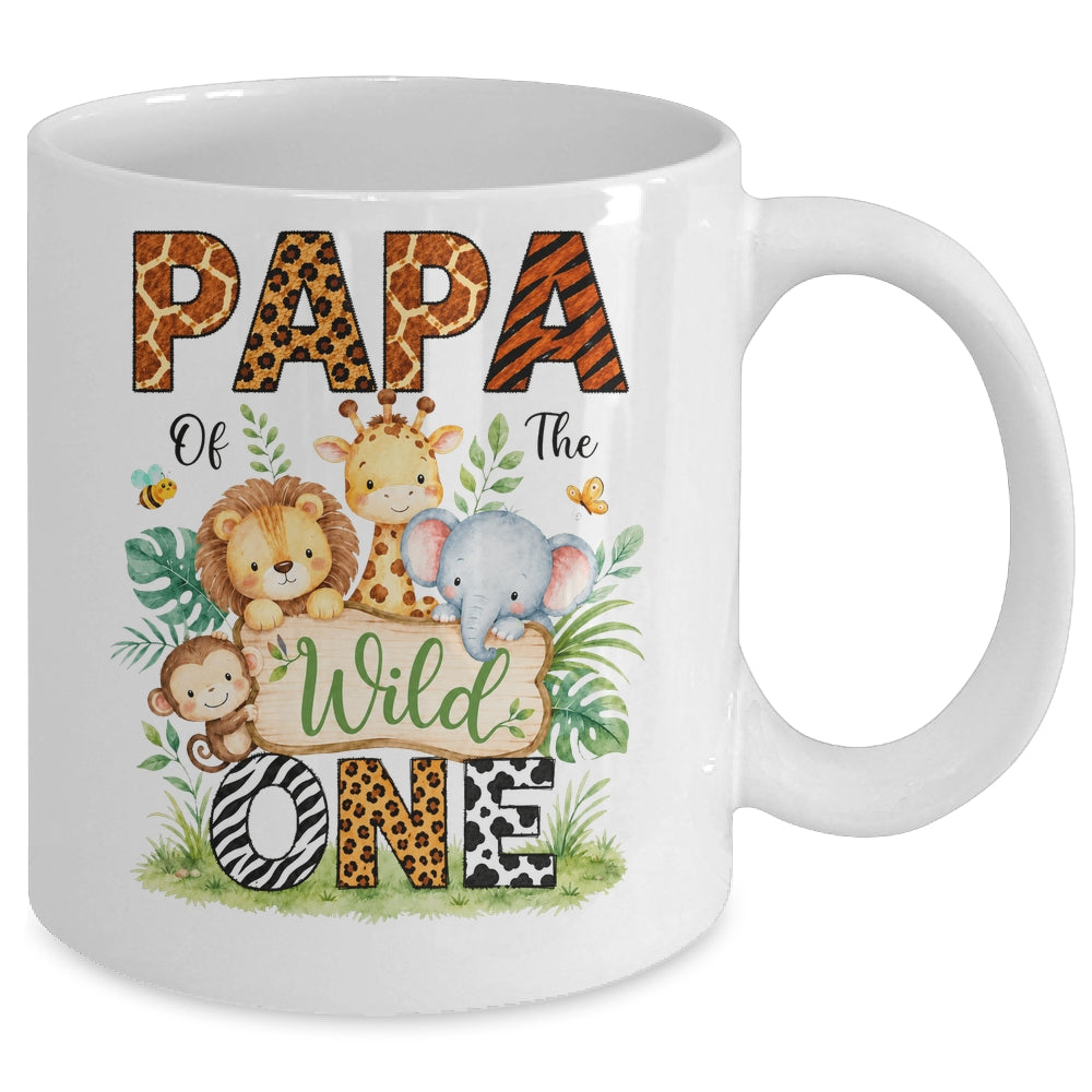 Papa Of The Wild One First Birthday Boy Jungle Safari Mug | teecentury
