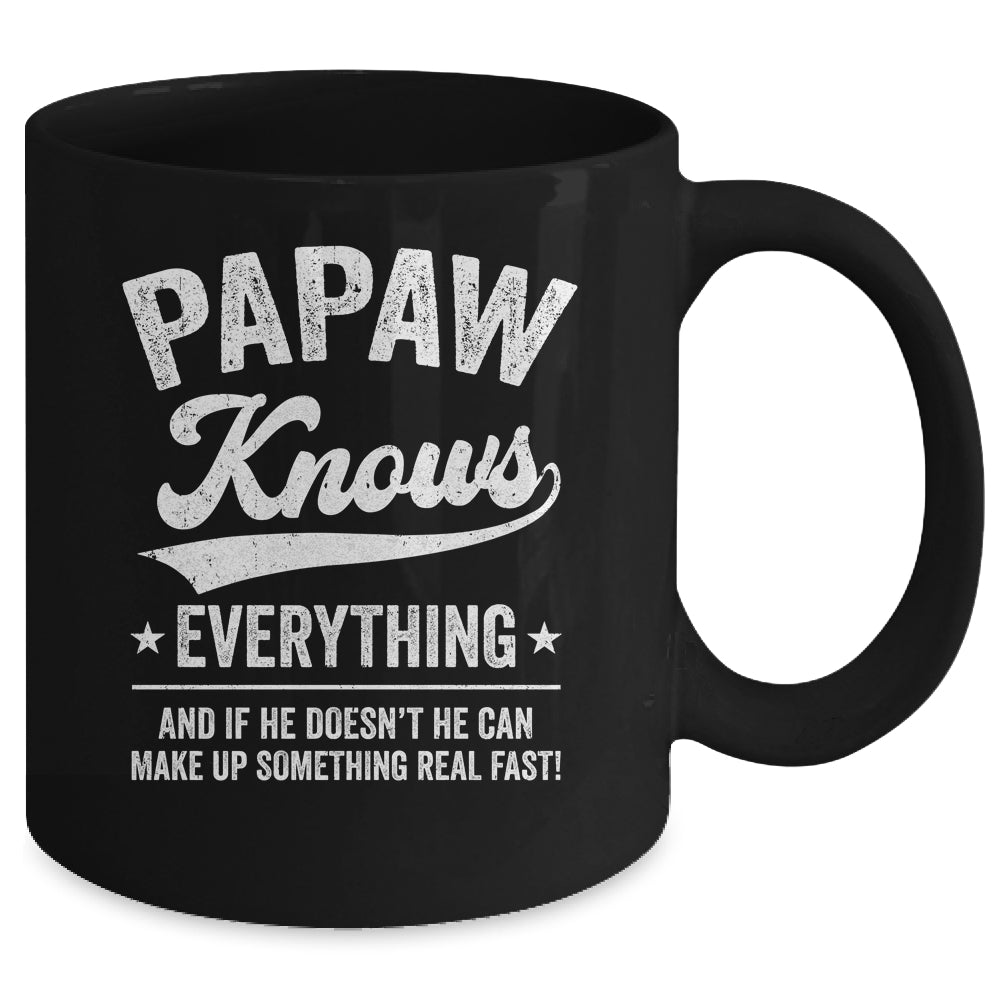 Papaw Knows Everything Fathers Day Birthday Christmas Mug | teecentury