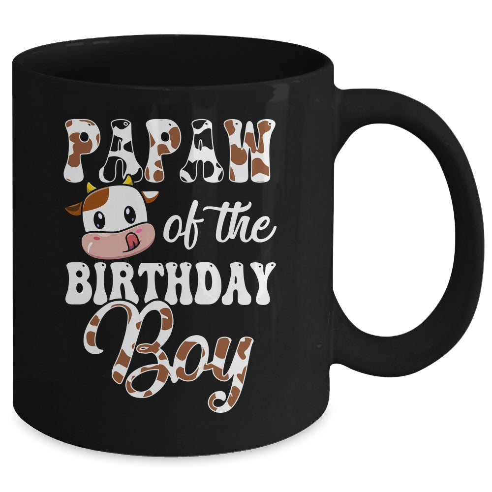 Papaw Of The Birthday Boy Cow Farm 1st Birthday Boy Mug | teecentury