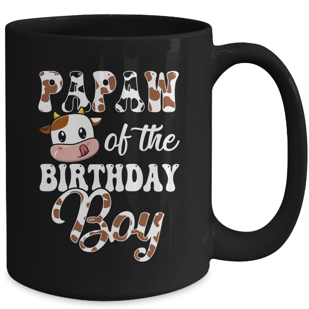 Papaw Of The Birthday Boy Cow Farm 1st Birthday Boy Mug | teecentury