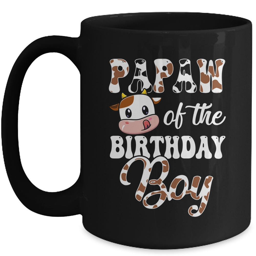 Papaw Of The Birthday Boy Cow Farm 1st Birthday Boy Mug | teecentury