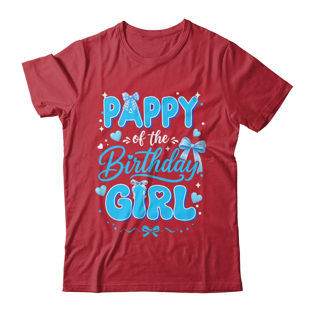 Pappy Of The Birthday Girl Family Coquette Bow Blue Cute Shirt & Hoodie | teecentury