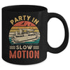 Party In Slow Motion Pontoon Boat Pontooning Boating Retro Mug | teecentury