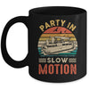 Party In Slow Motion Pontoon Boat Pontooning Boating Retro Mug | teecentury