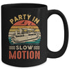 Party In Slow Motion Pontoon Boat Pontooning Boating Retro Mug | teecentury