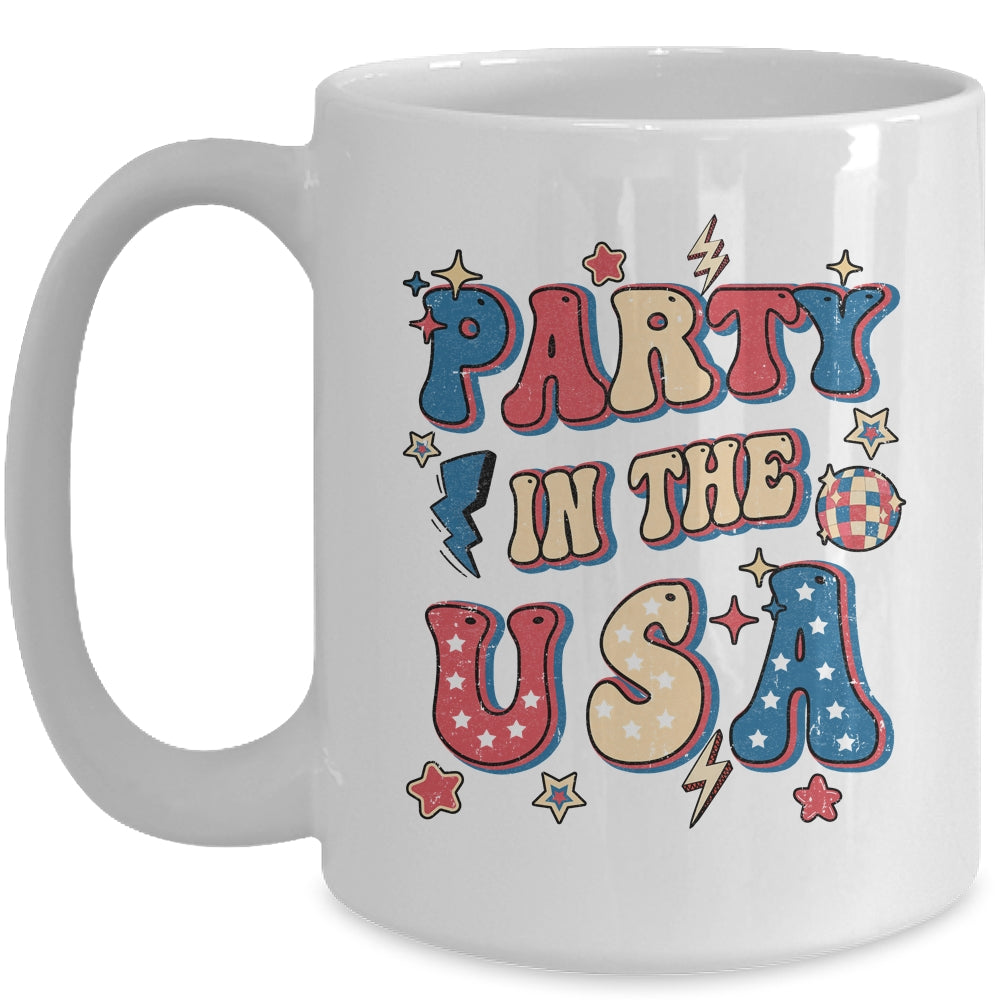 Party In The USA 4th Of July Independence Day USA Groovy Mug | teecentury