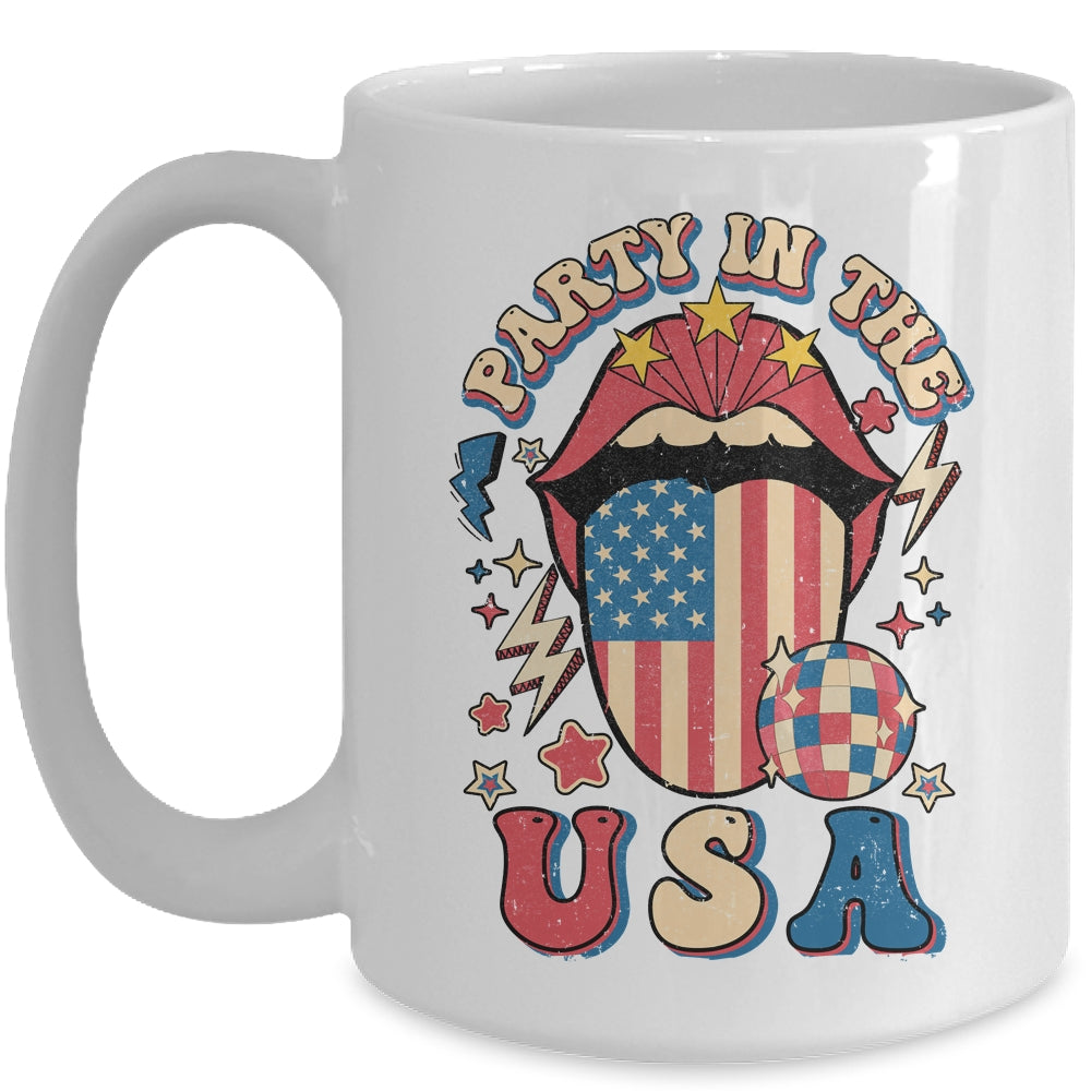 Party In The USA Retro America 4th Of July Women Girl Mug | teecentury