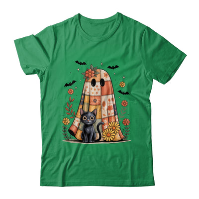 Patchwork Halloween Ghost And Cat Png Retro Spooky Floral Shirt & Sweatshirt | teecentury